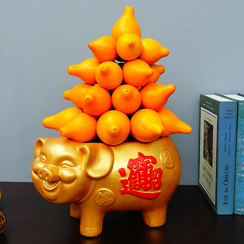 黄金果盆栽摆件